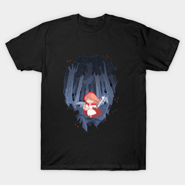 Little Red Fighting Hood T-Shirt by Queenmob